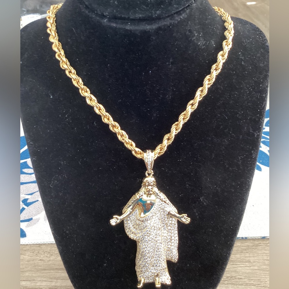 🔥Real 18K Yellow Gold Chain Necklace Twisted Rope 18" Long 4MM Thick Chain